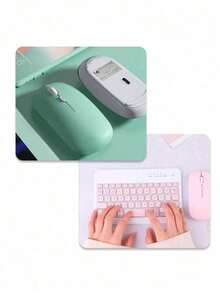 Macaron Color Wireless Bluetooth Keyboard And Mouse Kit Suitable For PC, IPad, Tablet And Notebook - 玫瑰紅 - 查看 4
