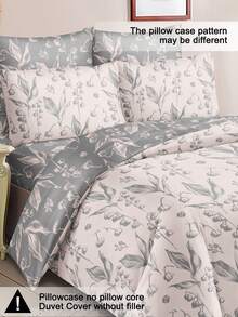 3pcs/Set Floral Leaf Pattern Duvet Cover Set(1 Duvet Cover & 2 Pillowcase)Soft And Skin-Friendly Duvet Cover Bedding Set For Home, All Season Bed Sheets Set - Multicolor - View 5