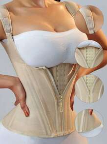 1PC And 2PCS Waist Trainer Corset Vest Zipper Tummy Control Shapewear Breathable Waist Cincher For Women Body Shaper Sport Girdle Adjustable Buttoned Repair Corset Zipper Steel Bone Belly Belt