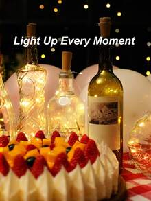 20 件装软木塞酒瓶灯，仙女灯/灯串防水电池供电，适用于罐子派对婚礼圣诞节酒吧装饰、万圣节装饰感恩节秋季灯，暖白色