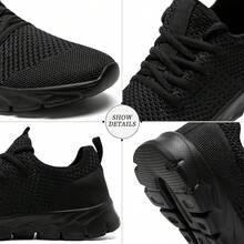 Lightweight Breathable Women's Tennis Shoes For Gym Workout - 黑色 - 查看 3