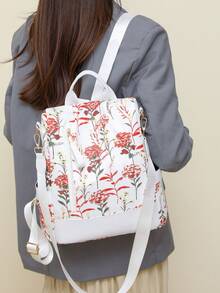 Anti-Theft PU Leather Printed Backpack, Women's Wallet, Multifunctional Fashion Daily Bag, Multi-Pocket Lightweight Travel Bag, Large Capacity Minimalist Backpack, Convenient Backpack, Suitable For Students, Nurses, Teachers, Business People, Travel, Commuting, Shopping, Office, Dating, Hiking, Training, Work, Birthday Gift, Holiday Gift, Backpack - Multicolor - View 9