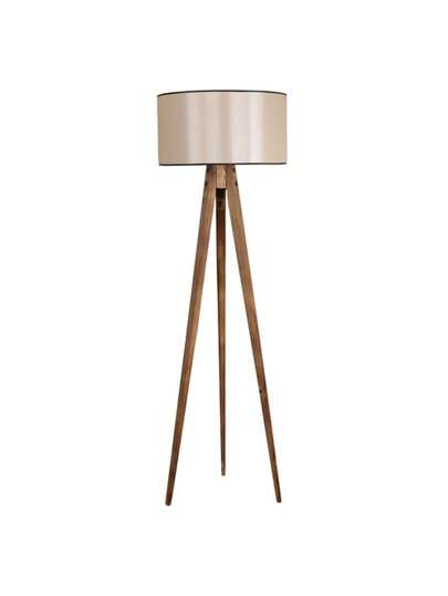 Well Home Vloer Lamp Wood, Verlichting Brown, Wide Beige Shade, Tanganica Collection, 45x45x153, 27 Socket Max 60 W. Free Shipping 24/72h.