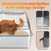 XL Large Covered Stainless Steel Cat Litter Box With Lid - High - Sided, Hooded Enclosure Featuring Front Entry & Top Exit, Built - In Steps, Scoop Included Easy To Clean With Superior Odor Control - màu đen - Xem 7