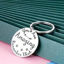 Stainless Steel Inspirational Keyring Pack - "You Are Amazing, Remember That" Motivational Gift Set For Friends, Coworkers, Him & Her