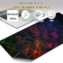 1pc Large Mouse Pad Stylish Geometric Design Desk Mat Computer Keyboard Mouse Laptop Gaming Mat - Suitable For Gamers/Office And Study Accessories - Multicolor - View 10
