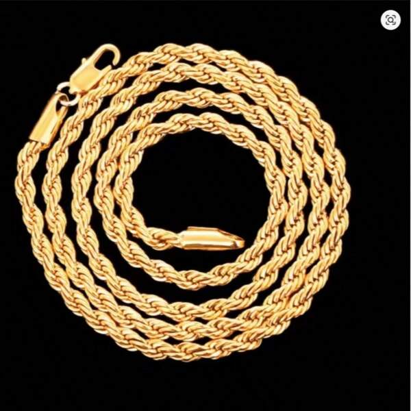 Colar nobre de ouro 18K com corrente de 40-75 cm, 1 peça, para mulheres e homens, pingente de casamento, joia de presente, 16-30 polegadas