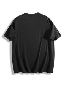 Camiseta de manga corta 100% algodón puro para hombre con motivo realista de oso y diseño "POLO" en negro, cuello redondo, estilo casual, adecuado para uso diario y actividades, atuendo para todas las estaciones, camiseta casual para hombre, camisetas gráficas para hombres, atuendos de vacaciones, camisetas divertidas, camisetas gráficas de "streetwear"