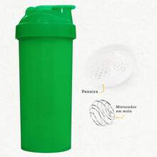 Shaker 700 Ml Whey + Spring + Strainer - Academia Treino - Green - View 2
