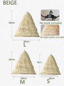 Hand Woven Rope Lampshade, Bohemian Style Hanging Decorative Pendant For Homestays, Restaurants,Bedrooms, Living Rooms, Balconies, Rustic Fabric Design, No Electricity Needed