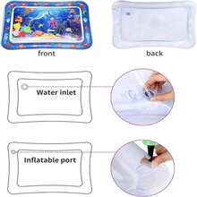 1pc Tummy Time Mat - Emotional, Visual & Intellectual Development, Crawling, Hands-On, Brain Stimulating, Grasping Sensorial Toy, Nurture Parent-Child Bonding, Suitable For Baby Boys And Girls, Inflatable Crawling Mat With Water