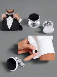 Set de 2/6/8 piezas de gemelos y botones de camisa para hombres, juego de gemelos y botones de camisa de esmoquin para hombres, gemelos y botones de camisa de latón para boda/banquete/ceremonia/negocios, el mejor regalo para padres/amigos/amantes