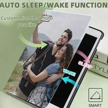 Custom IPad Case And Personalized Tablet Case With Wake Up Sleep Function, Unique IPad 10 Generation, 10.2-Inch Case, DIY Family, Couple, Pet Custom Gift, Photo Custom, Tablet Case