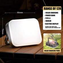 1pc Outdoor Multifunctional Solar Power Bank With Multi-Light Adjustments, Type-C Charging, Mini Waterproof Camping Light