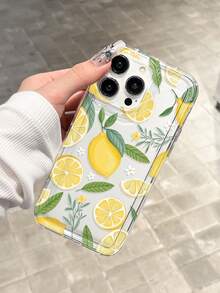 高品质透明手机壳，带有黄色花朵和柠檬设计，防震防刮保护套，兼容 Apple 16、11、12、13、14、15 Pro Max Plus、XR、16 Pro Max 和 Galaxy S10、S20、S21、A53 5G、A50、S21 Ultra、A32 5G，是送给朋友的理想礼物，防水防摔