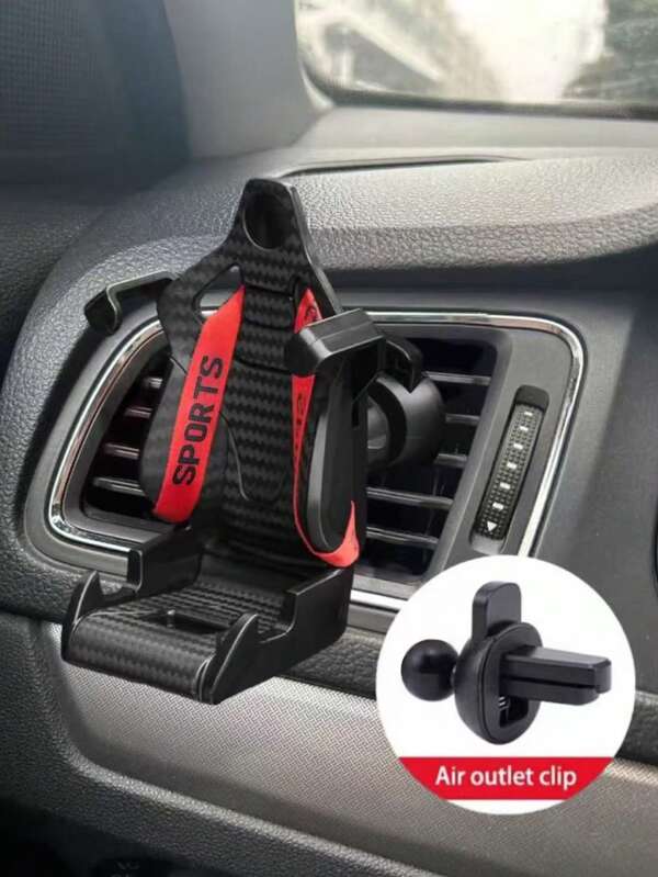 Black & Red Racing Seat Style Car Phone Holder, Compatible With Xiaomi, And Other Smartphones, Fits Air Vent, Universal Design