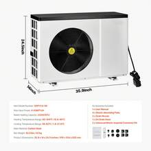 Electric Pool Heat Pump, 22250 BTU, Pool Heaters For 3171-6605GAL Above And In Ground Pools, Low Noise, Heating And Cooling Highly Efficient & Energy-Saving Pool Water Heater AC120V 60Hz - US A Type Plug(110-127V) - View 7