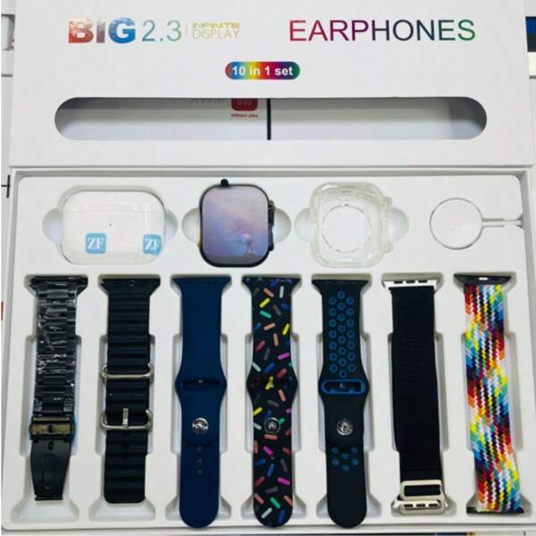 Reloj-Smartwatch Gift Sets For Android & IOS – Includes Comfortable-Style Earbuds, Multiple Interchangeable Straps – Ideal For Men, Women & Teens