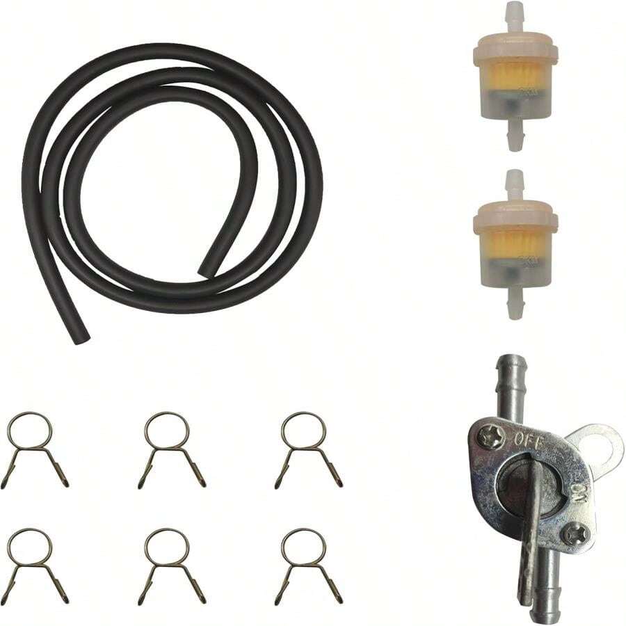 Gas Fuel Hose Oil Filter Clamps Inline Fuel Shut Off Valve Petcock Petrol Switch For 50cc 70cc 110cc 125cc 150cc 250cc Mini Bike Dirt Bike Pit Bike Tao Tao Motorcycle Scooter Quad ATV And Go Karts - Black - View 1