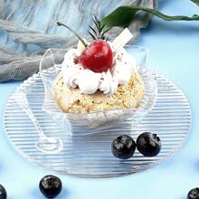 Disposable Plastic Mousse Dessert Cup, 4-Compartment Plates, Sauce Dish, Cake And Dessert Tray