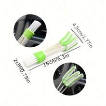 3 Packs Multi-Purpose Cleaning Brush For Car Air Vents, Blinds, Keyboard Gaps - Dual-Head Dust Removal Tools For Bedroom, Bathroom