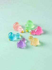 10/20/30pcs Luminous Mini Resin Ducks, Glow In The Dark Goose Tiny Figures, Cute Animal Statues For DIY Fairy Garden Micro Landscape Aquarium Micro Landscape Aquarium Potted Plants Decoration,Perfect Birthday Gift(Random Color)