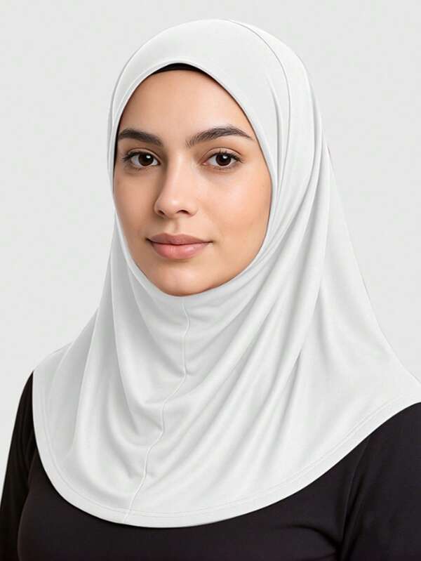 Damenkopftuch - schwarz und weiß, aus Polyester windabweisend, mit glatter Textur geeignet für Gebet, täglichen Gebrauch und Eid al-Fitr Feier | maschinenwaschbar, würdevolle Kopfbedeckung, ideales Eid al-Fitr Geschenk, Burka Schal, Gebetsaccessoire, reifer Stil Schal, pflegeleicht