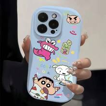 pokemon 1 pieza/Estuche para teléfono móvil con diseño del personaje de Crayon Shin-Chan, estilo japonés y coreano, dibujos animados lindos, compatible con Apple, a prueba de caídas, adaptado para modelos X-16
