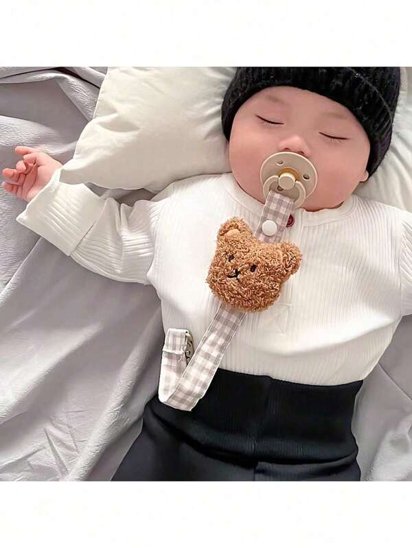1 pièce Clip de sucette pour nouveau-né - Porte-sucette bébé - Attache-sucette jouet - Corde anti-chute - Sucette non incluse, pour Noël