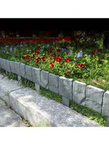 Easy To Install Pe Plastic Garden Edging Kit With Sturdy Anchors - Lawn Boundaries For Landscape And Lawn Separation - Multicolor - View 6