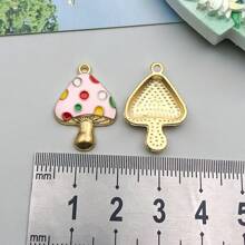 8pcs Colorful Mushroom Necklace Pendant DIY Making Earring Bracelet Keychain Mushroom Jewelry Accessories Charm Jewelry