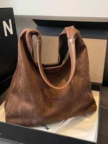 Set de 2 bolsos de tela vintage, con monedero. Bolso de hombro casual de gran capacidad, en color liso patchwork. Elegante y versátil para el uso diario y las compras