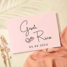 Personalisiertes weißes Hochzeitsgästebuch, rosa Hochzeitsgästebuch, salbeigrünes Gästebuch, individuelles Gästebuch, Verlobungsempfangs-Gästebuch, Hochzeitsjahrestags-Buch, Bridal-Shower-Geschenk, Kunstaktivitäten für Kinder