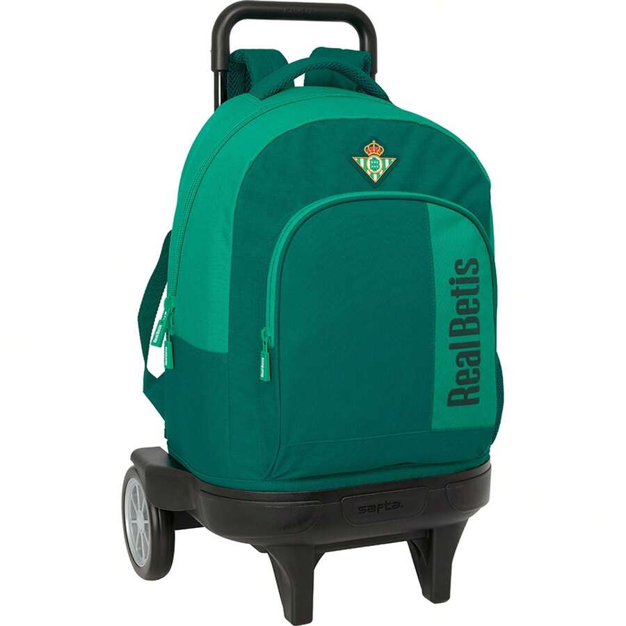 Real Betis Balompié Large Backpack With Wheels Compact Evol.Ext.Res Real Betis Balompie - 180 Backpack + Evolution Frozen School Trolley - Functional And Lightweight Trolley Backpack For Boys And Girls - Backpack With Adjustable Telescopic Handle And Large Compartments, Official License - Green - View 1