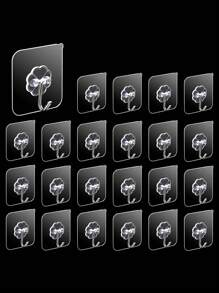 10/20/40/72pcs/Set Transparent No-Trace Adhesive Hooks, Waterproof Suction Cup Wall Hooks For Bathroom, Kitchen And Multi-Surface Storage, Back To School