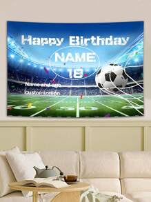 1 Stück personalisierter Namenshintergrund DIY Geburtstag Fußball Fußballfeld Sport Kulisse personalisierte Geburtstagsdekoration Banner, Weihnachten wasserdicht, schimmelbeständig, stilvolle, niedliche, hochwertige, personalisierte, einzigartige ideale Geschenke für sie, Freund, Freundin, Vater, Mutter, Familie, Freunde, Sohn, Tochter, Schüler, Kinder für Jahrestage, für Geburtstage Schule, Büro, Zuhause, personalisierte Banner & Wimpel, warme Atmosphäre