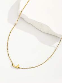 suteyi 14K 镀金阿拉伯字母项链，侧边字母项链，阿拉伯珠宝，生日礼物，送给他的礼物 - 彩色 - 查看 50