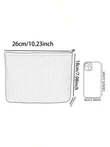 花卉植物印花灯芯绒拉链收纳袋，轻便化妆包，化妆品整理袋，带衬里的多功能洗漱包 - 彩色 - 查看 7