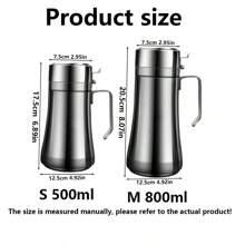 1 pièce Pot à huile et distributeur d'assaisonnement en acier inoxydable - Outil de cuisine pour condiments facile à nettoyer (bouteille incluse)