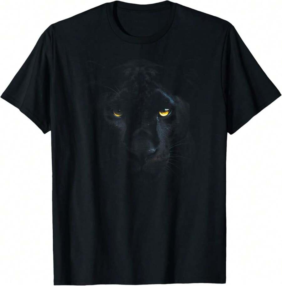 Panther Wild Cat Feline Jungle Panther Pantera Panter Africa T-Shirt Gift For Boss Thanksgiving Gift For Host - Black - View 1