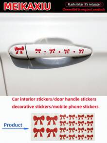 MEIKAXIU Waterproof Glitter Bowknot Blingbling Car Door Handle Cover, Car Interior Decal Sticker, Cellphone/Laptop Sticker, Women Accessories (Non-Paper) - one-size - View 14