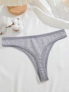 16 Pcs Women's Contton Panties Casual Ribbed Comfy Multicolor Daily Briefs - Multicolor - View 6