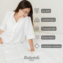 Naturals NATURALS - Relleno Nórdico Microfibra - ✅ Entrega 2-5 días ✅ - Cuatro Gramajes Disponibles 120/300/400/250+120 Gramos con Tacto Pluma - Acolchado Gran Confort, Antialérgico, Transpirable y Extrasuave - Cama 90/105/135/150/180 - BLANCO