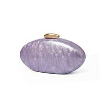 2025 Spring Fashion Bridal Clutch, European & American Style Acrylic Glossy Evening Bag, Ellipse One Shoulder Crossbody Bag
