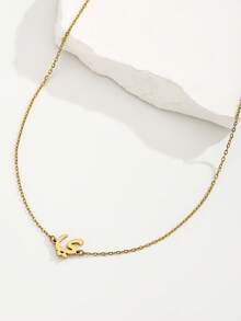 suteyi 14K 镀金阿拉伯字母项链，侧边字母项链，阿拉伯珠宝，生日礼物，送给他的礼物 - 彩色 - 查看 44