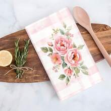1set/2pcs/4pcs Elegant And Beautiful Rose Patterns Dish Towel, Scouring Pad, Suitable For Restaurant, Kitchen, Bathroom, Daily Decoration, Family Party Decoration, Home Decoration, Household Items, As Gifts