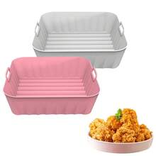 1pc Air Fryer Silicone Liners Reusable, Air Fryer Silicone Pot/Non Stick Air Fryer Accessories/ Silicone Tray For Air Fryer Tower For Home Kitchen - Pink - View 5
