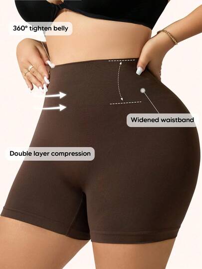 Plus Size Women High Waist Shaping Shorts, Sculpting, Lifting Buttocks, Slimming Thighs, Technological