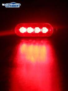 GLANBERT 4 piezas Barra de luces LED de 4 LEDs para camiones y coches, barra de luces LED delanteras y traseras para remolques, iluminación para barcos, luces exteriores para coches, luces intermitentes, luces de advertencia