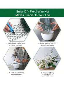 2 Rolls Green Hexagon Woven Wire Mesh, Vegetable Garden Flower Pot Green Plant Animals Isolation Fence, Lightweight Woven Hexagonal Iron Wire Fence, Indoor Outdoor Portable Mobile Isolation Net, Flower Wall Decor Photo Decor Plant Climbing Net